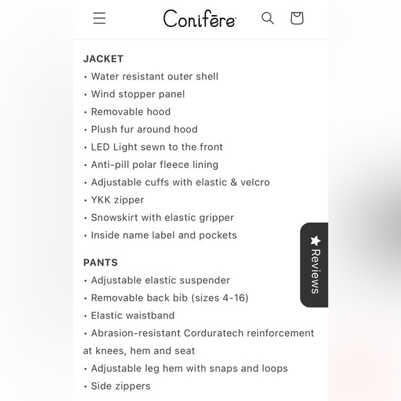 (SOLD)Conifère Snowsuit very warm 6X size for kids (SOLD via other online site) - Picture 5 of 5